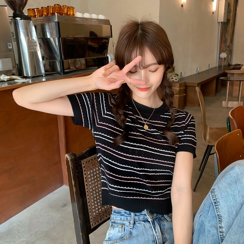 Áo Len Ngắn Tay Thời Trang Hàn Quốc