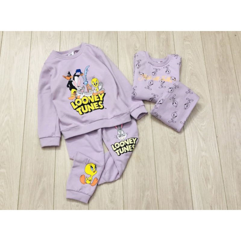 Bộ nỉ bông bé gái xuất dư