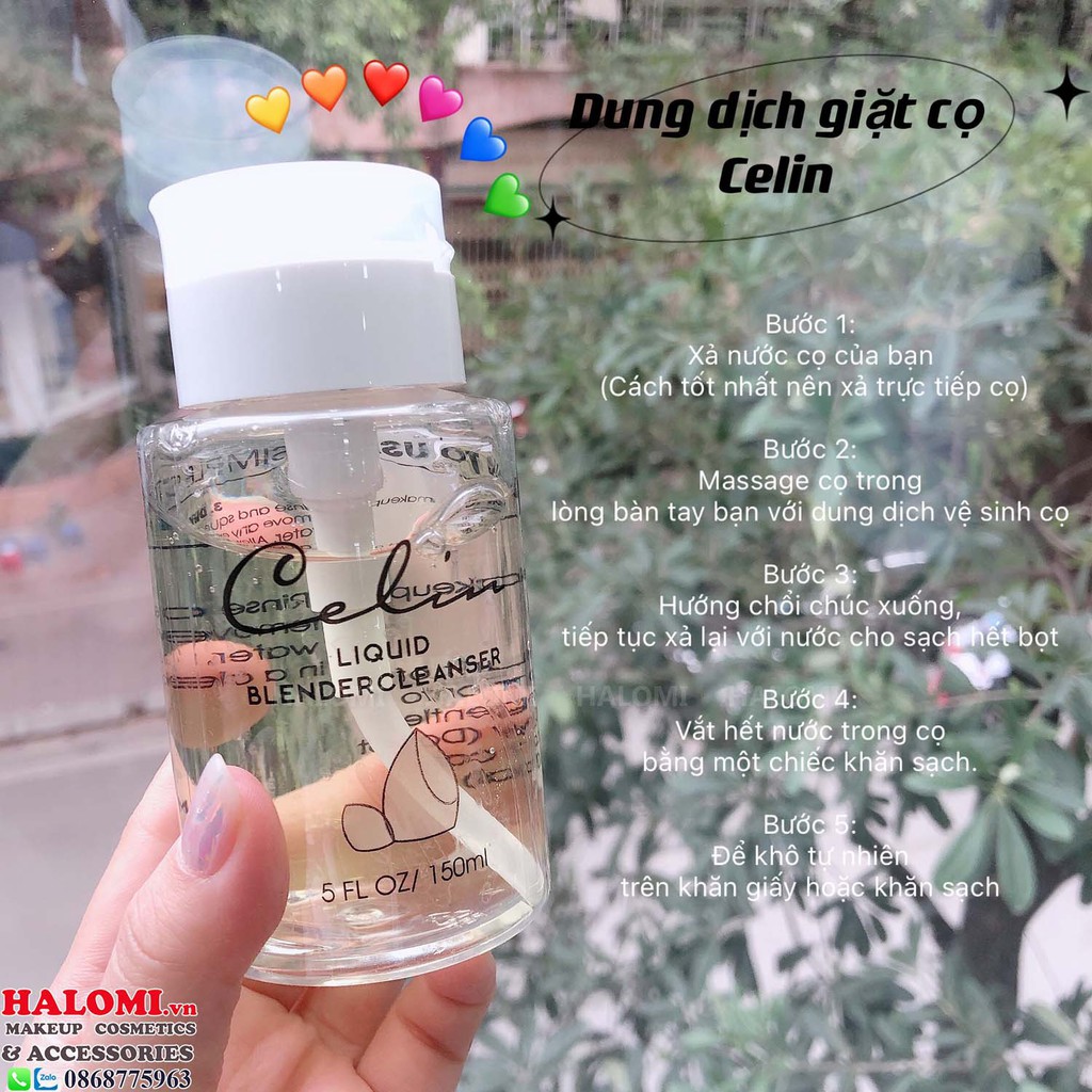 Nước giặt cọ Celin dung dịch vệ sinh dụng cụ makeup