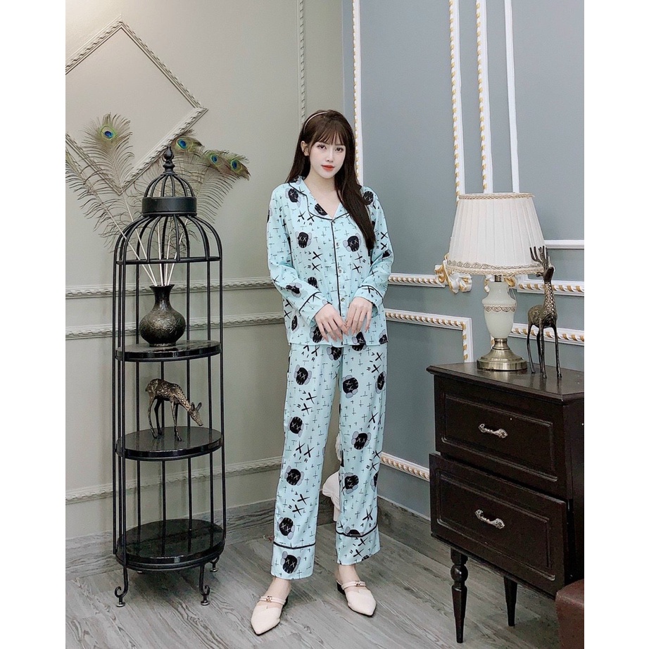 Pijama tay dài satin, mango, tơ tằm | BigBuy360 - bigbuy360.vn