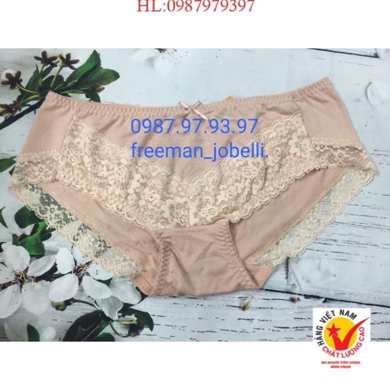 Quần xì nữ jobelli 1255,giá cty 55k- bán 38k,hình thật +video,quần sịp chất cotton lụa 4 chiều phối ren, hàng chính hãng