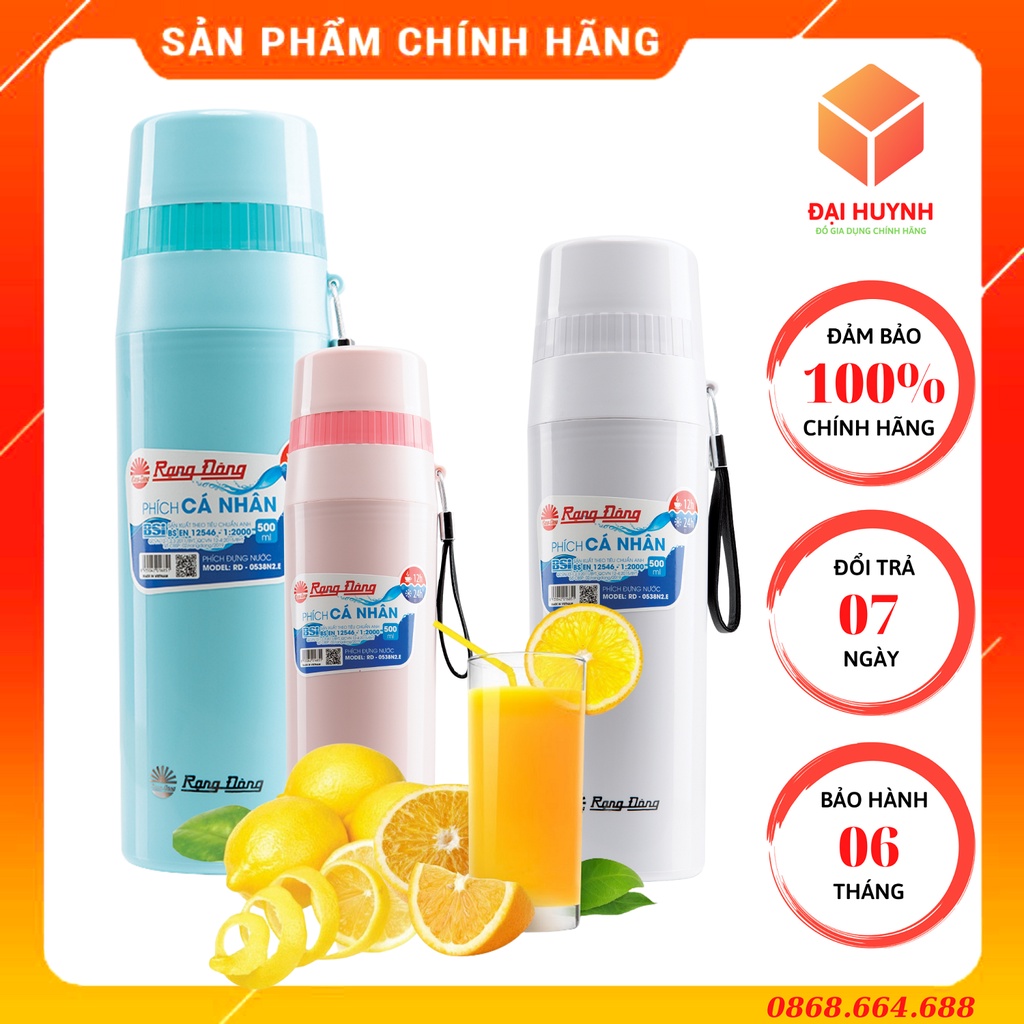 Bình Giữ Nhiệt Chống Tràn Vỏ INOX Cao Cấp 500ml RD-0538N2.E Rạng Đông