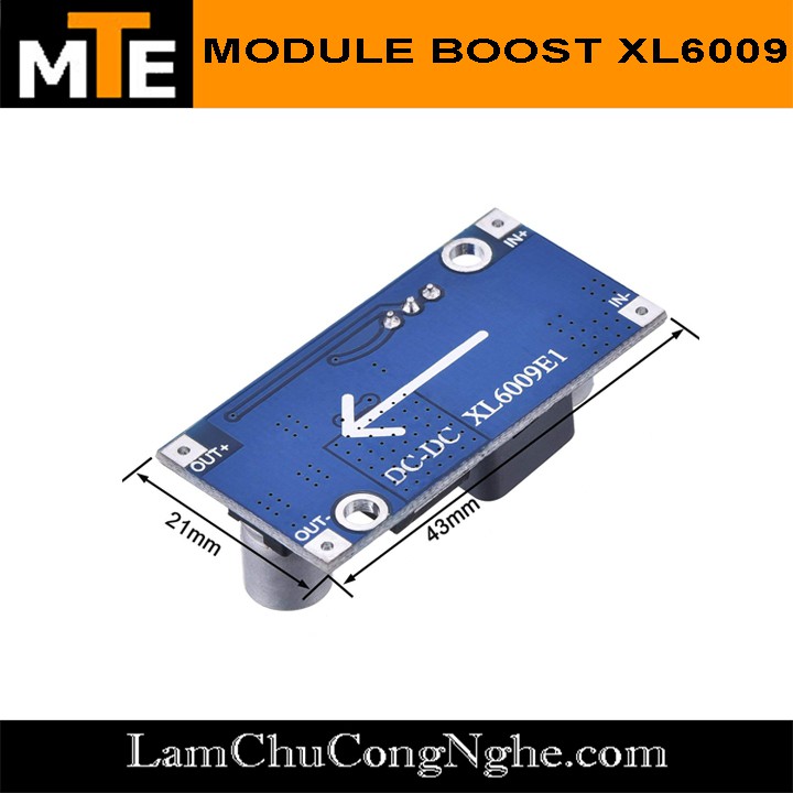 Mạch nguồn tăng áp có thể điều chỉnh XL6009 4A - Module nguồn boost