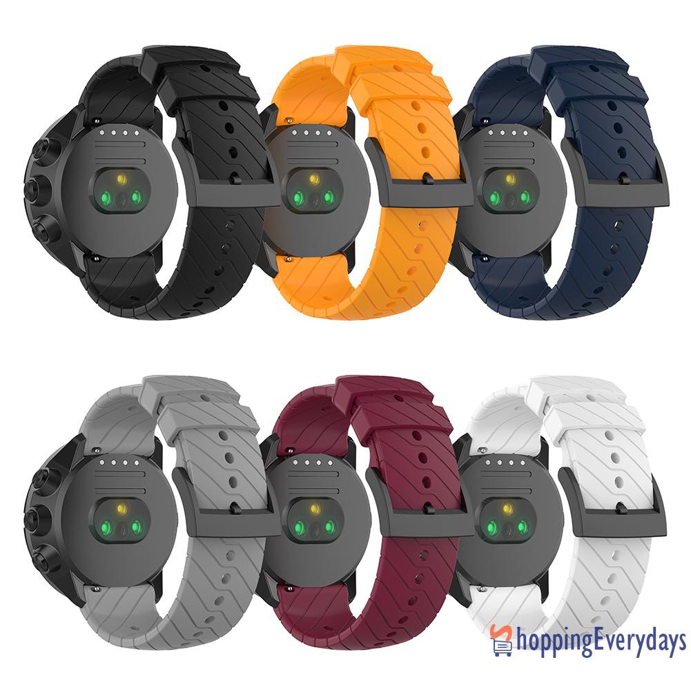 【sv】 Soft Silicone Wristband Bracelet Watch Strap w/Buckle for Suunto 9/9 Baro