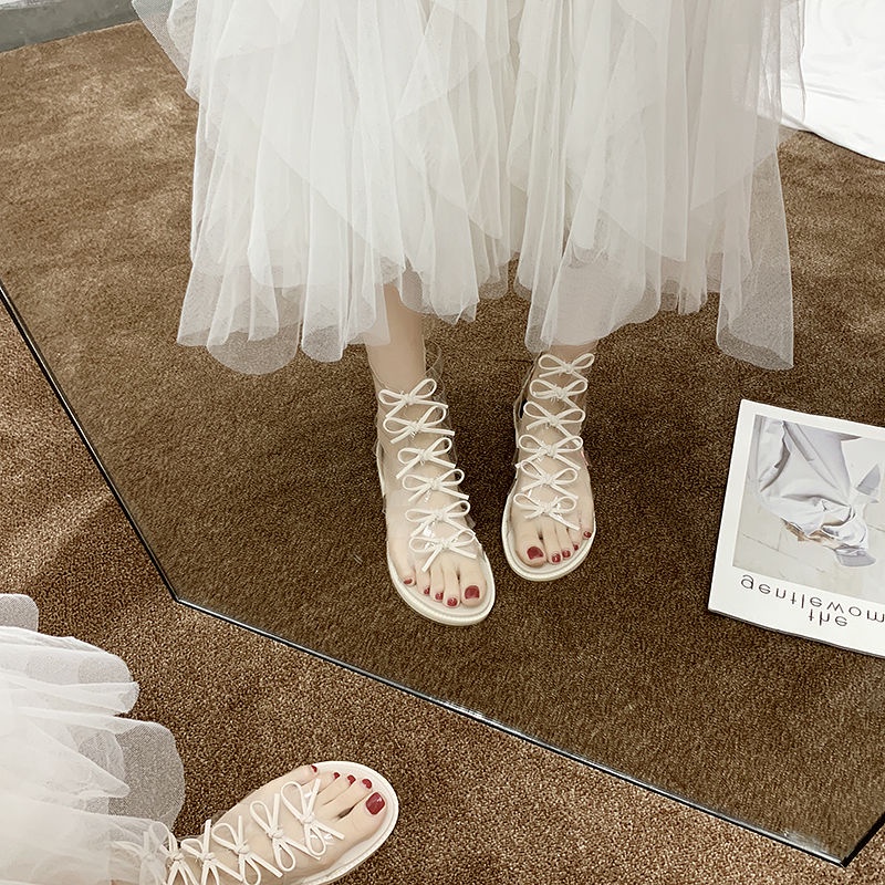 Xăng đan Roman Đế Bằng Đính Nơ Thời Trang Mùa Hè Phong Cách Hàn Quốc Dành Cho Nữ 2022