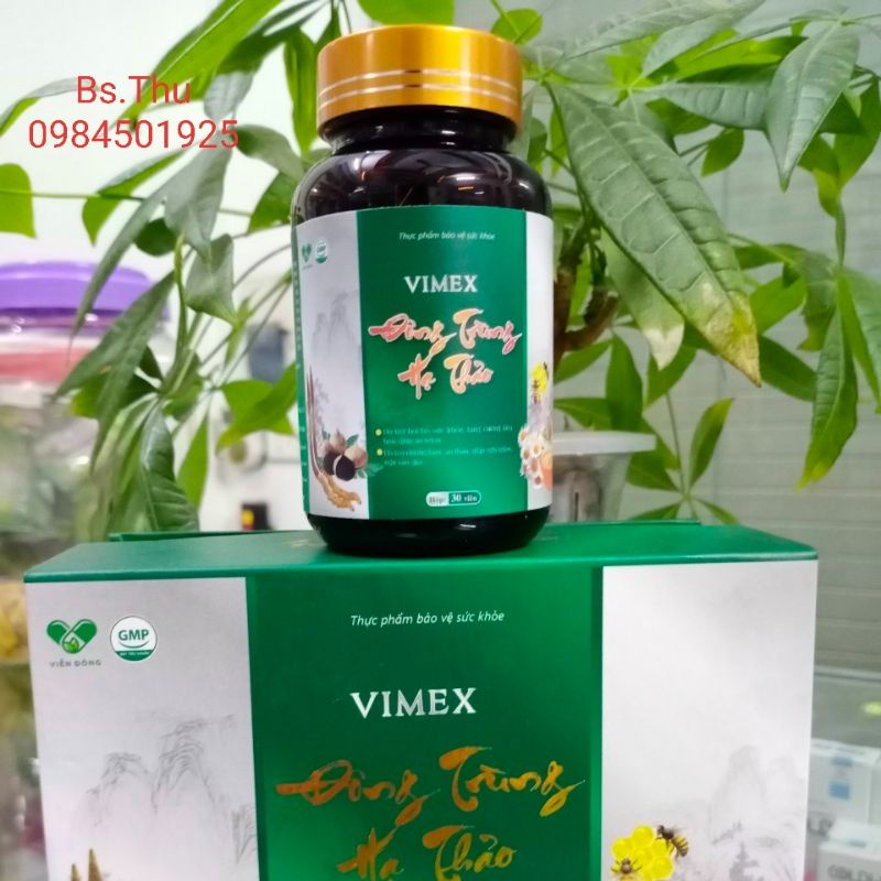 VIMEX ĐÔNG TRÙNG HẠ THẢO - hỗ trợ ăn ngon ngủ tốt, tăng cường thể lực, hộp 1lọ 30 viên
