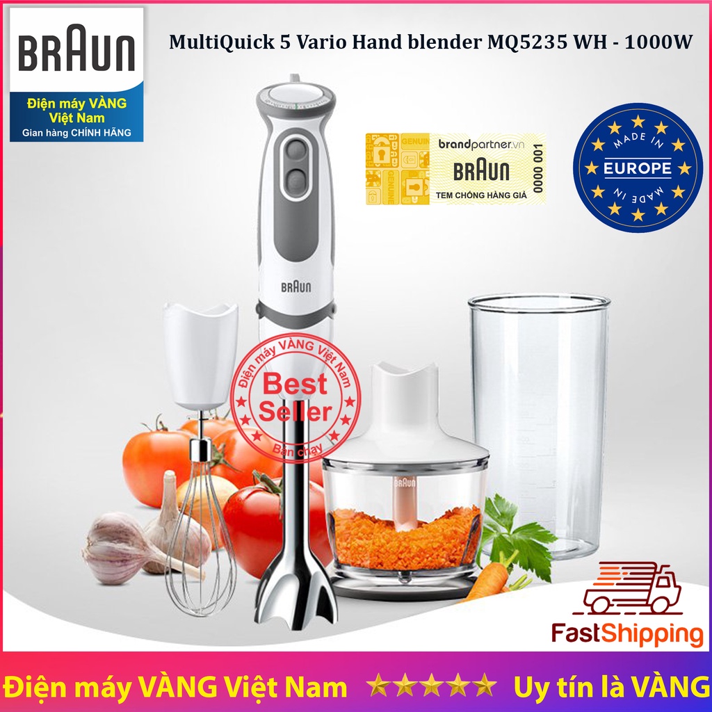 [Mã ELHA22 giảm 6% đơn 300K] Máy xay cầm tay châu âu Braun MQ5030 MQ5235 chính hãng