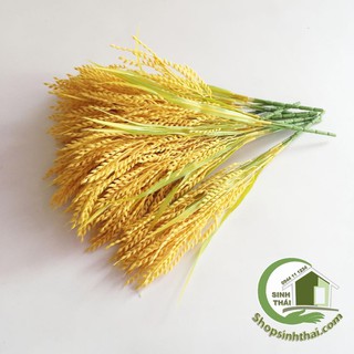 Bụi cây bông lúa vàng - cây hoa giả cao cấp