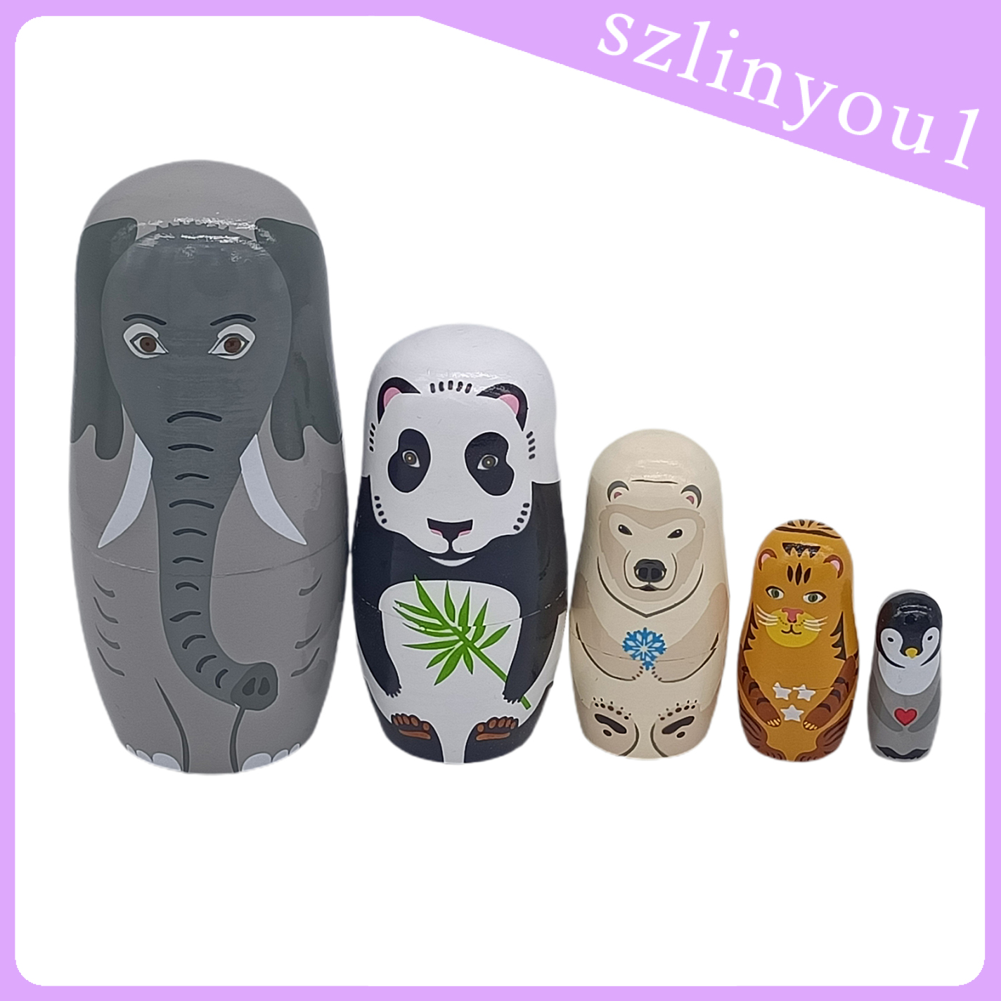 Bộ 5 Búp Bê Nga Matryoshka Bằng Gỗ