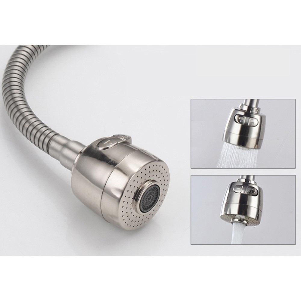 Vòi rửa chén bát LẠNH inox sus304 cần mềm lò xo quay 360 độ
