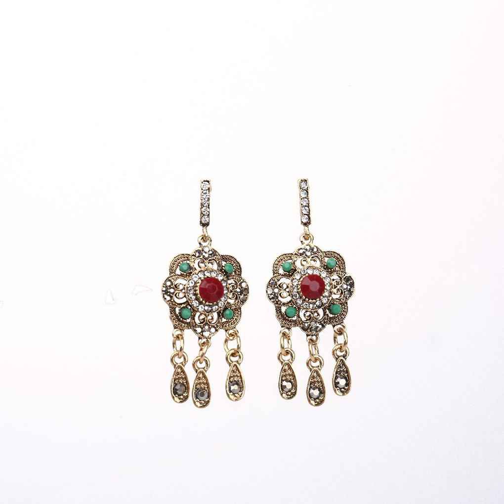 Bộ Dây Chuyền+Bông Tai Tua Rua Phong Cách Bohemian