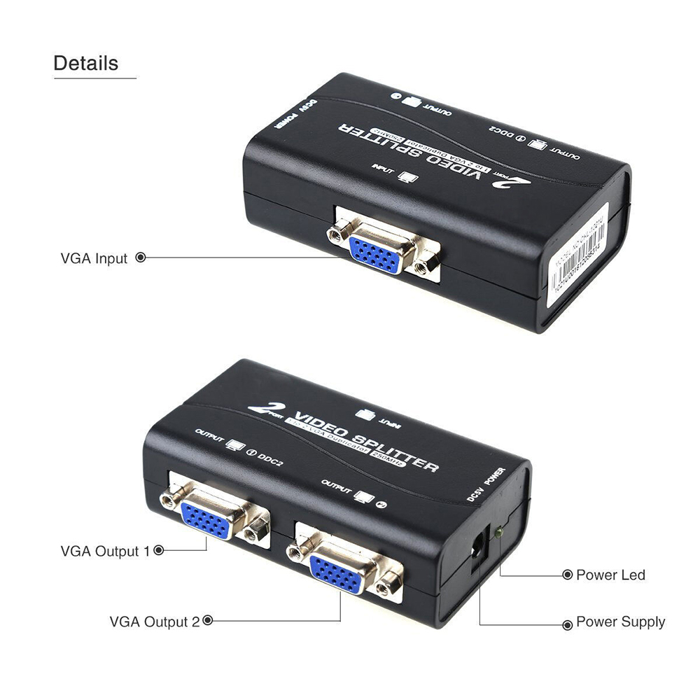 Bộ Chia Vga 2 Cổng 1 Ra 2 1 Sang 2 Chuyên Dụng