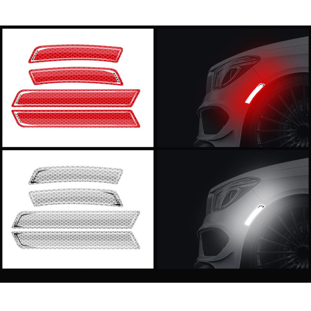 Bộ 2 / 6 Miếng Dán Phản Quang Cảnh Báo An Toàn Cho Xe Hơi E6I6