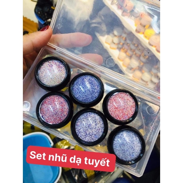 Set nhũ dạ tuyết rắc móng-nhũ trang trí nail