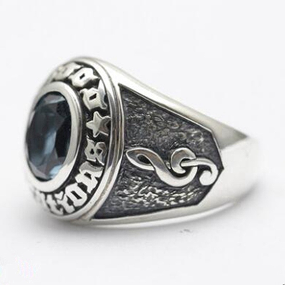 Busana Pria Yang Indah Berlapis Emas Perhiasan Bulan Kucing Safir Punk Cincin