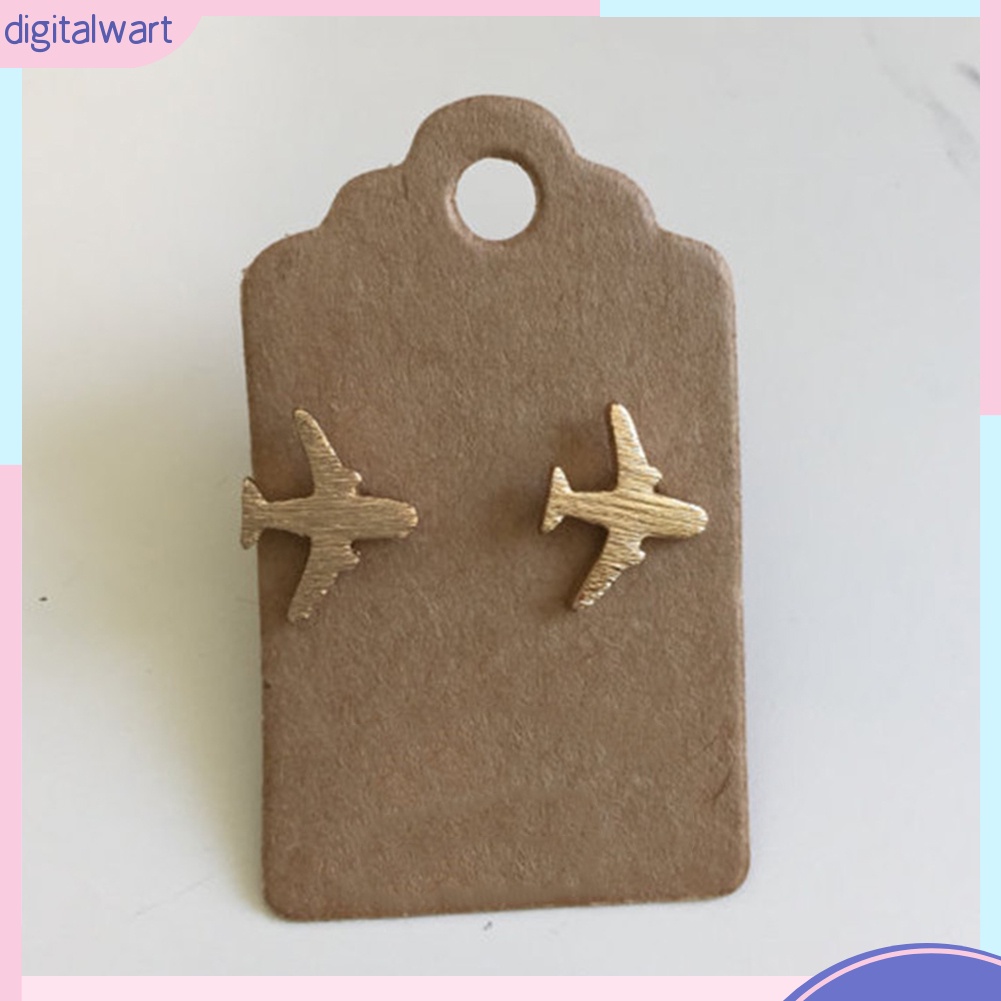 Đôi khuyên tai mạ bạc trang trí hình máy bay độc đáo