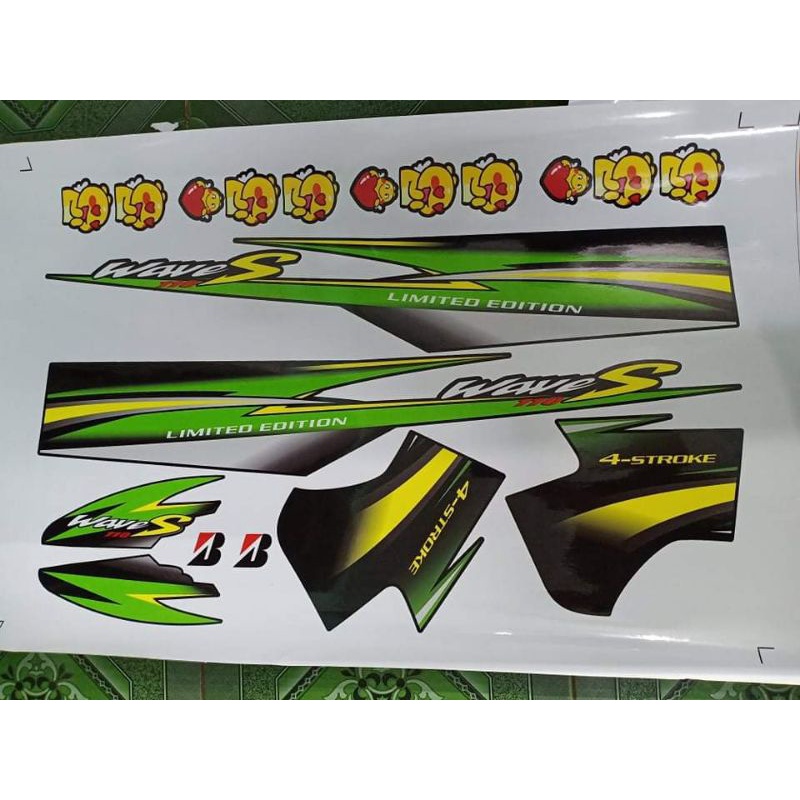 Tem rời wave nhỏ xanh lá xe đen