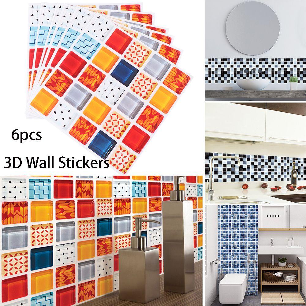 Set 6 Miếng Dán Tường Giả Gạch 3D Trang Trí Nội Thất