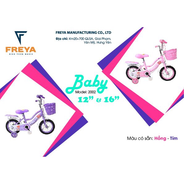 Xe đạp trẻ em cao cấp, xe đạp cho bé gái Baby Freya từ 3-9 tuổi