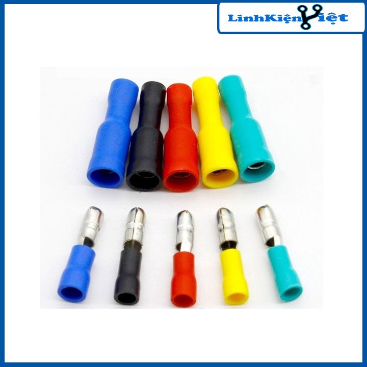 Gói 100 chiếc cos đầu đạn MPD FRD 2 đầu đực cái 1.25-156, 2-156 cốt bấm nối dây điện đủ màu kích thước