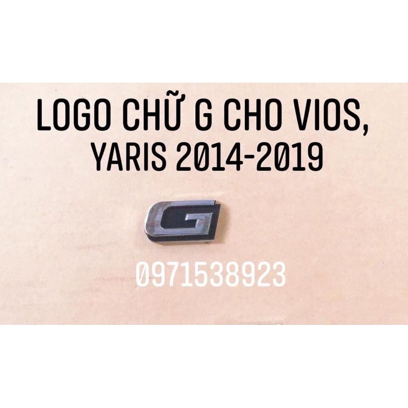 logo chữ G dán đuôi xe vios, yaris 2014-2018