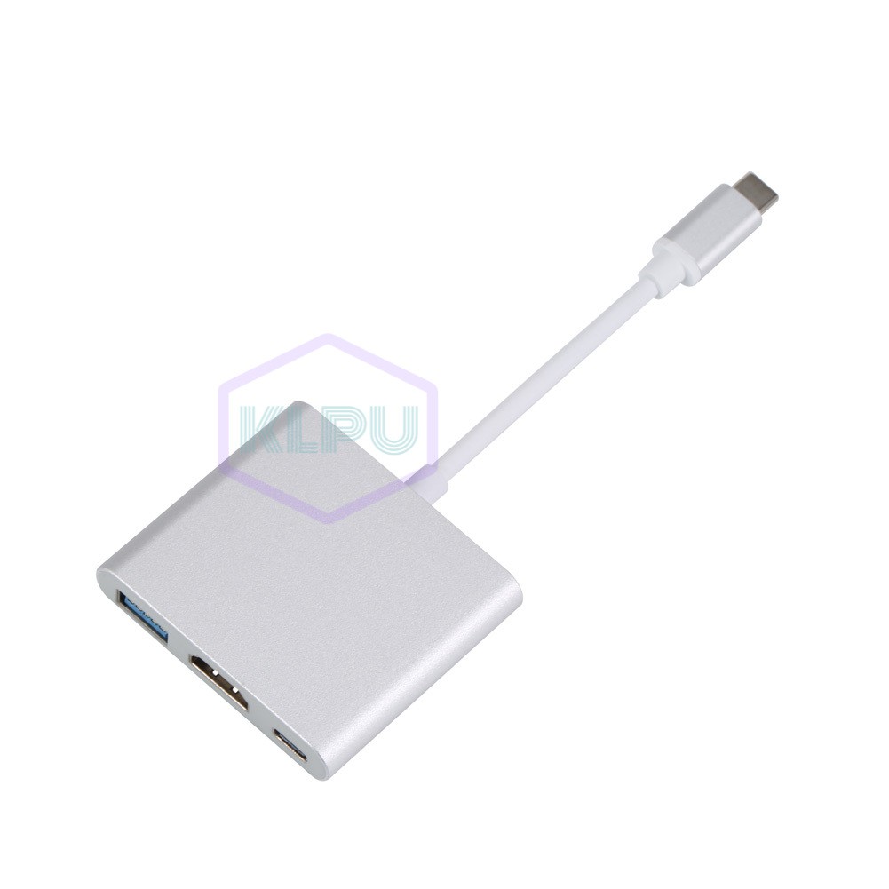 KLPU Type C USB 3.1 to HDMI / USB 3.0 / USB C Adapter Charging Port Aluminum Material for Macbook #VN