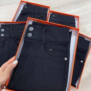 Quần legging 2 khuy lưng cao full box