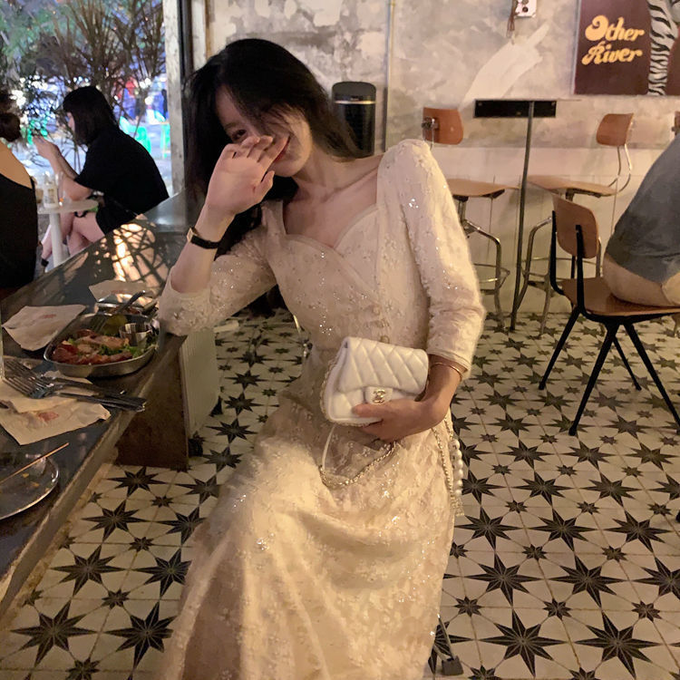 Đầm dài thêu phối ren lưới thanh lịch phong cách mới thời trang mùa hè dành cho bạn nữ | BigBuy360 - bigbuy360.vn