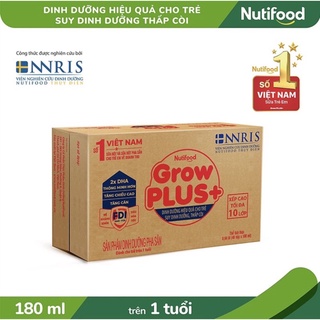 Thùng 48 hộp sữa bột pha sẵn GrowPlus+ Nuti đỏ 180ml