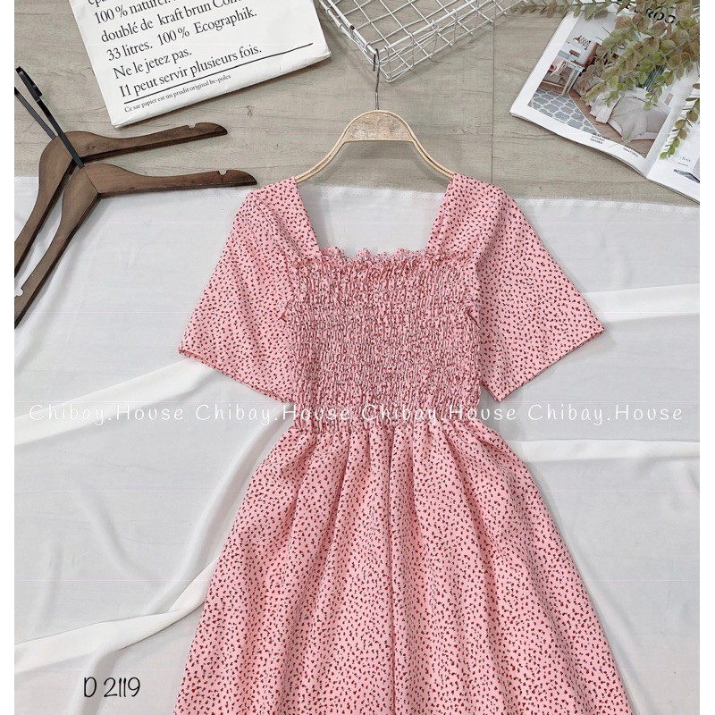 Đầm maxi hoa bo thun  D2119