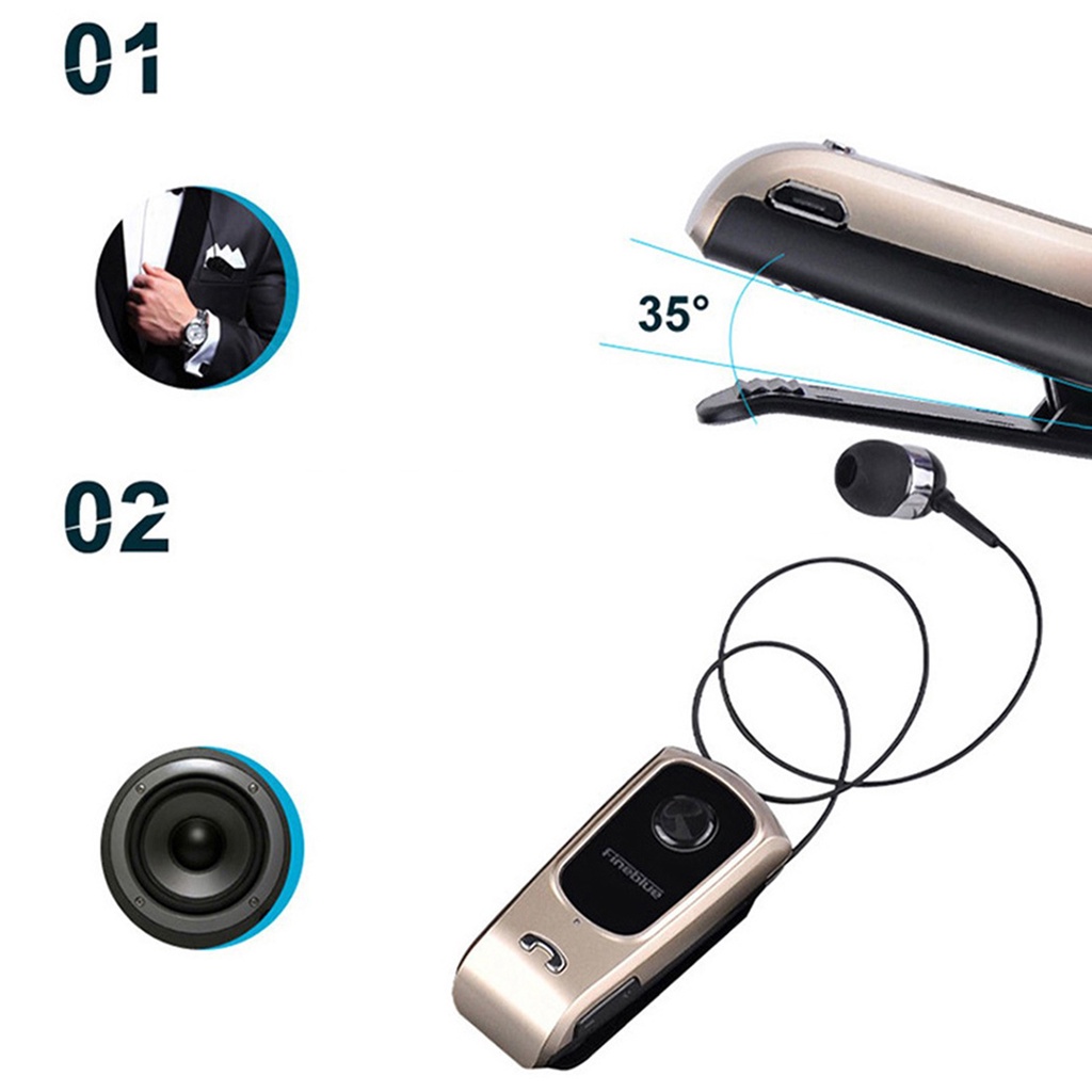 [BMM1] Tai Nghe Bluetooth Fineblue F920 Kẹp Cổ Áo Cảnh Báo Thông Tin Được