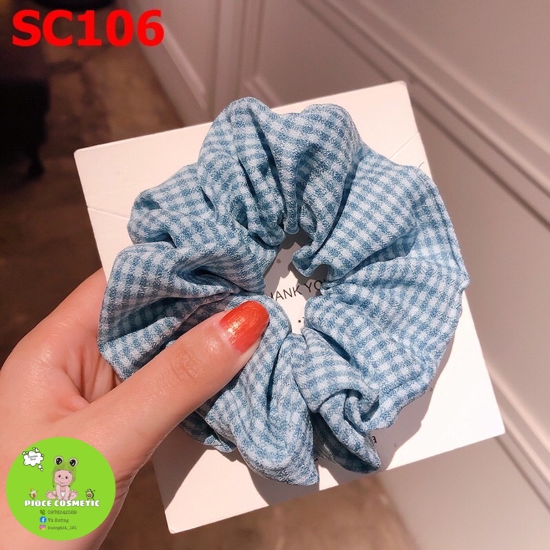 [Cột tóc Scrunchies] Scrunchies hoạ tiết caro nhỏ