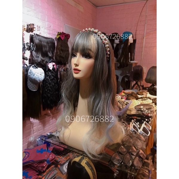 Đầu manocanh đội tóc giả