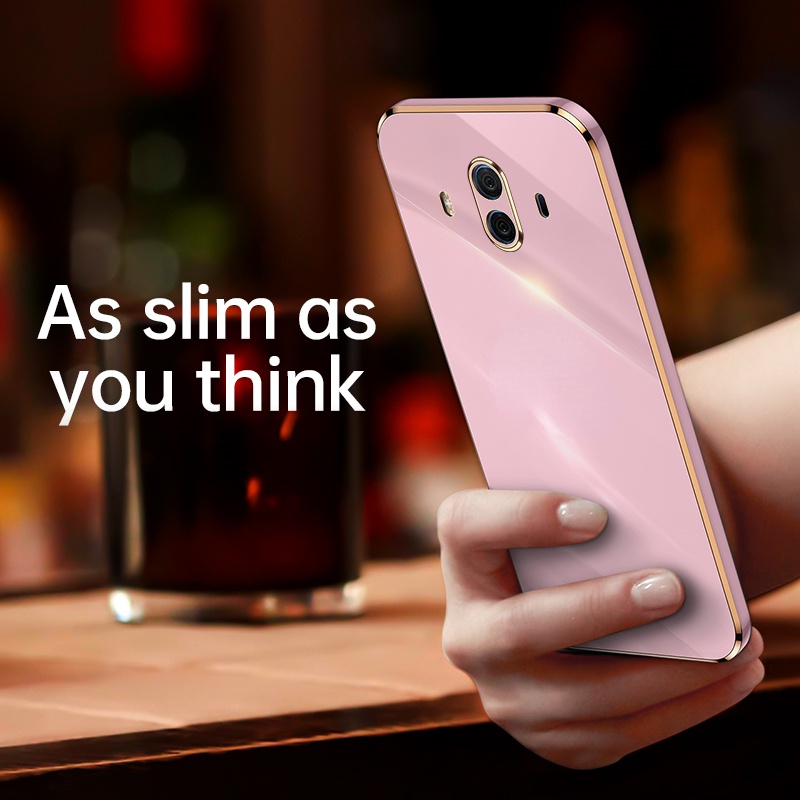 Ốp Điện Thoại Silicon Chống Sốc Viền Mạ Màu Trơn Cho Huawei Mate 10 10 Pro