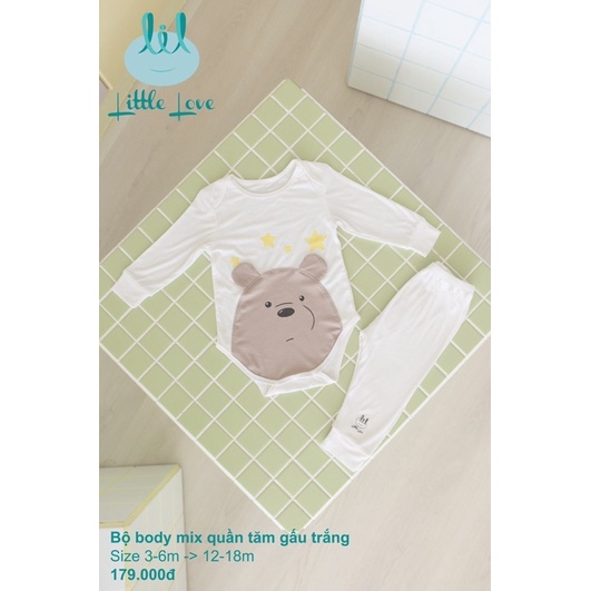 Bộ bodychip kèm quần LittleLove LiL chất tăm cho bé