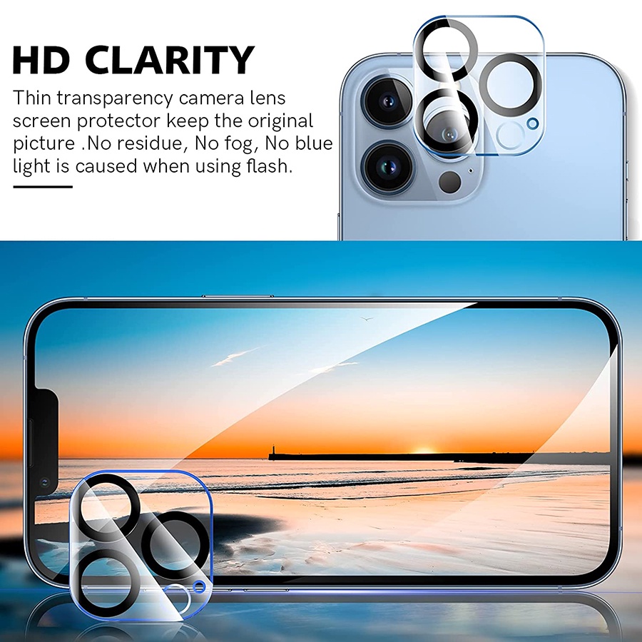 Kính cường lực bảo vệ ống kính camera cao cấp cho iPhone 13 12 Pro Max 11 Pro Max