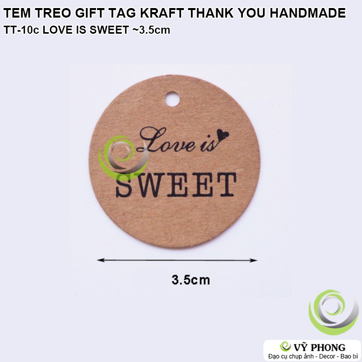 SET 20 TEM TREO GIFT TAG TREO GIẤY KRAFT THANK YOU HANDMADE WITH LOVE TRANG TRÍ ĐÓNG GÓI BAO BÌ HỘP QUÀ TẶNG TT-10