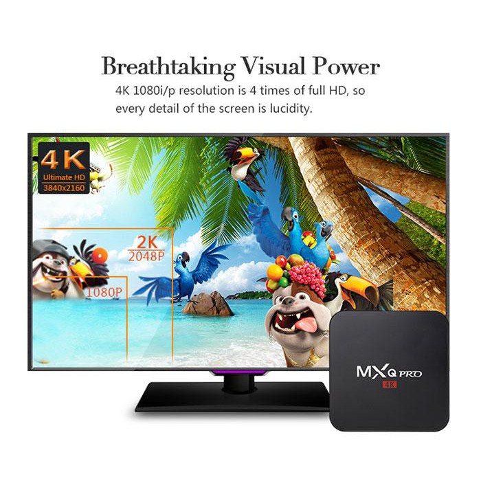 Tivibox MXQ 2G 16G android tvbox xem phim, truyền hình, youtube (bản 2G)