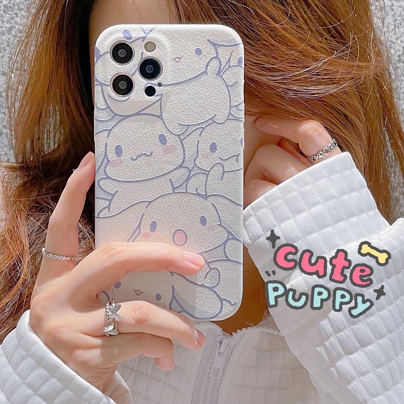 Ốp Lưng Da IMD Full Viền Bảo Vệ Camera Cinnamoroll - Y020