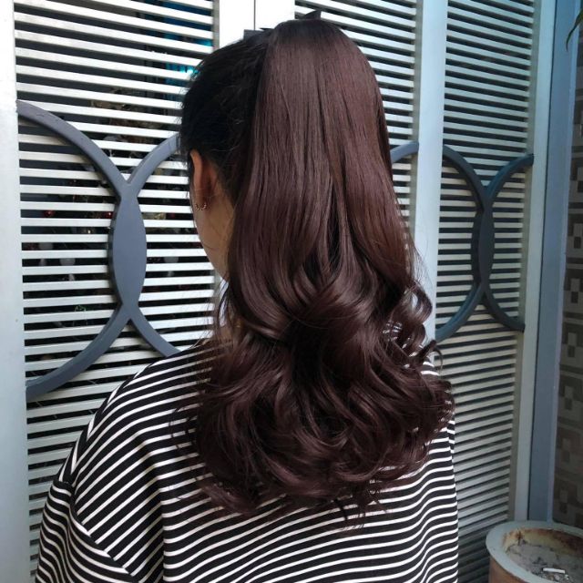 Tóc giả nữ cột 🥰FREESHIP🥰 Giảm 7k khi nhập [TOCGIA7K]-Tóc giả cột xoăn dợn lửng 40cm ma 128