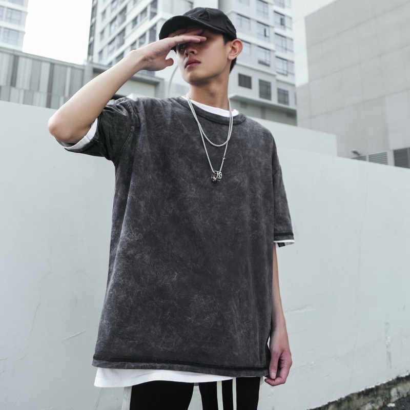 ÁO THUN TAY LỠ WASH TRƠN FORM UNISEX NAM NỮ