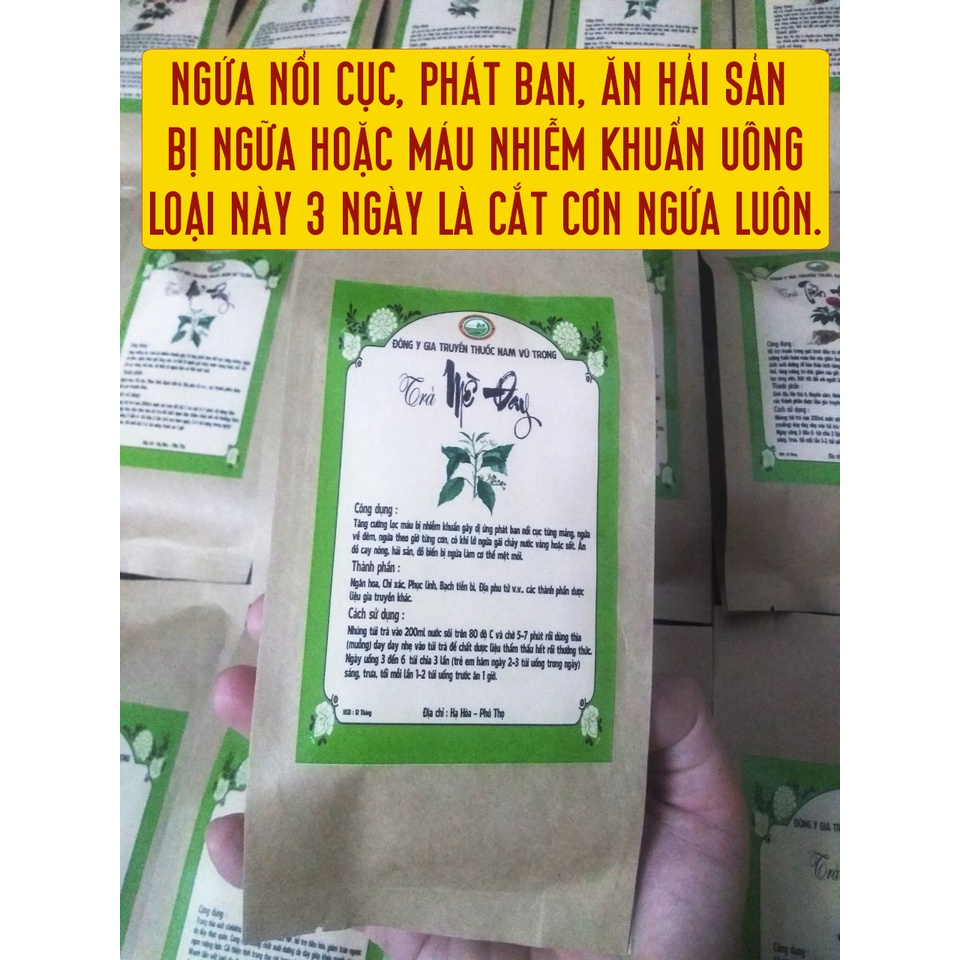 Trà Mề Đay thảo mộc Thuốc Nam Vũ Trọng,dị ứng mẩn ngứa,ăn cay nóng hải sản bị ngứa,máu nhiễm khuẩn,nóng trong người.