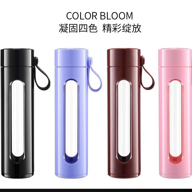 Bình đựng nước giữ nhiệt lõi thủy tinh 400ml có ngăn pha trà