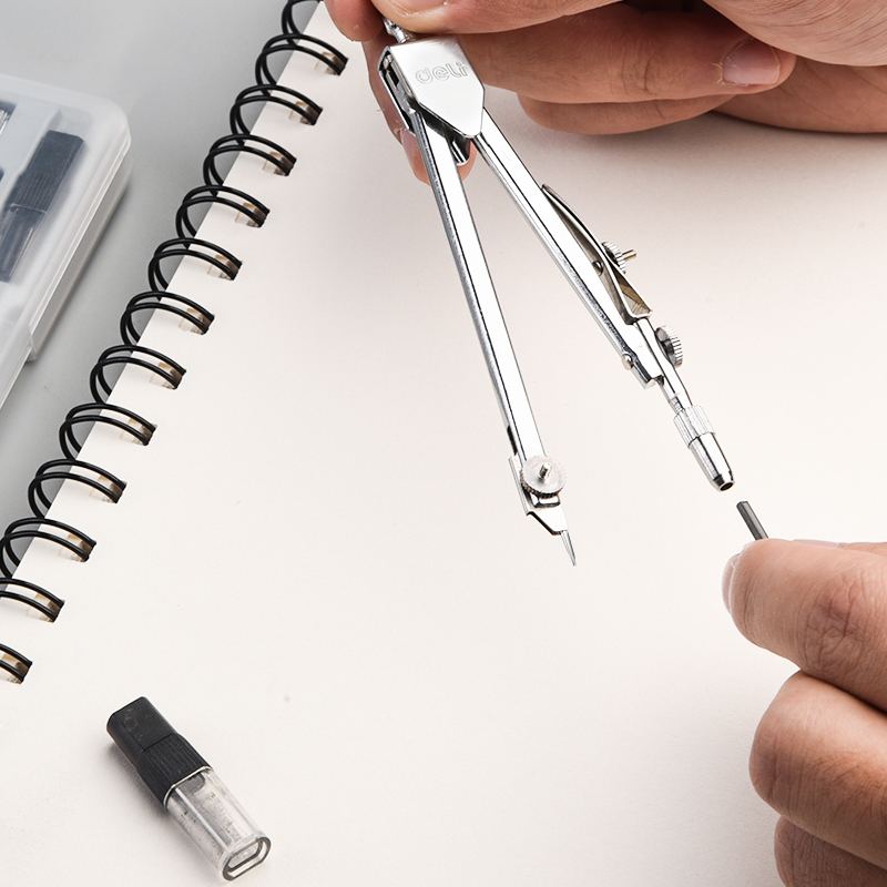 Deli Set compa Deli làm từ kim loại vẽ hình học tiện dụng