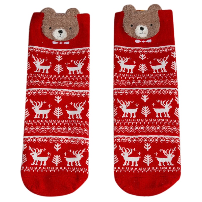 Vớ Cổ Trung In Họa Tiết Giáng Sinh Hoạt Hình 3D Phong Cách Nhật Bản Cho Nữ