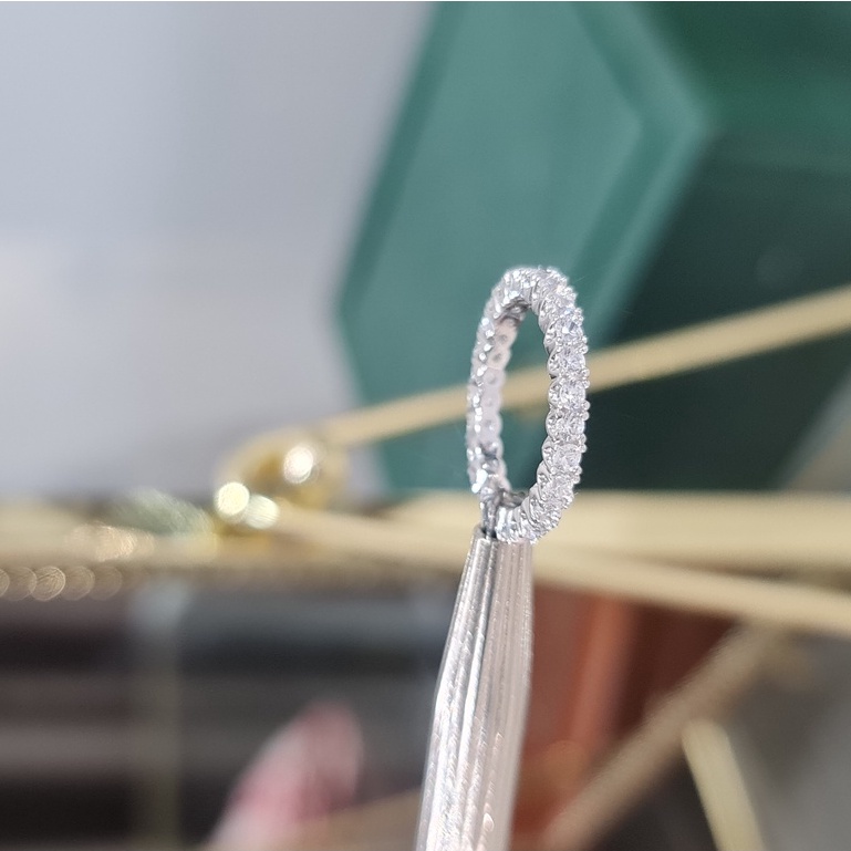 Nhẫn bạc Ý 925 nữ MiASJ N206 bản mỏng đính đá sang trọng, nhẹ nhàng