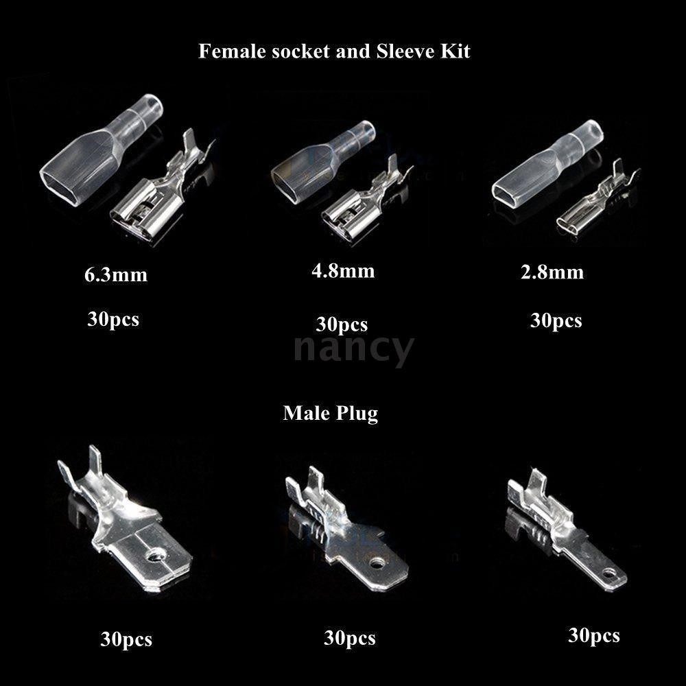 270pcs Electrical Wire Crimp Terminal Connector Male Female Spade Assorted Kit