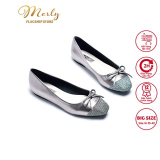 [Form lớn giảm 1 size] Giày búp bê mũi vuông Merly 1202