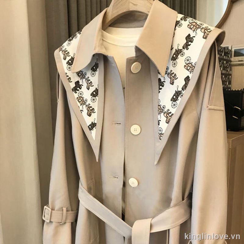 ❤Nước hoa quà tặng❤Áo khoác dáng dài form rộng in họa tiết hoạt hình