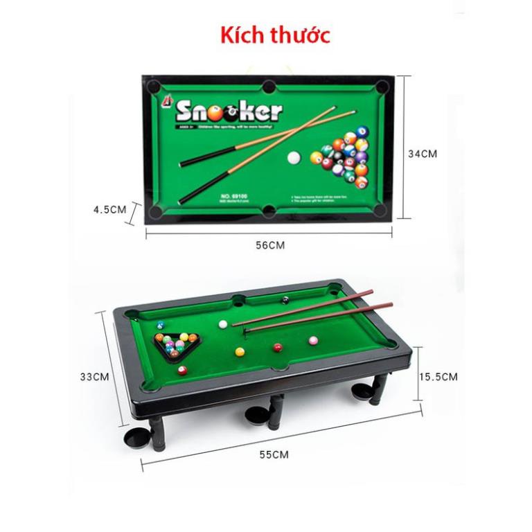 Bàn bi a mini cao cấp cho trẻ em [HIỆU SNOOKER] Mặt bàn vải Nỉ không bong